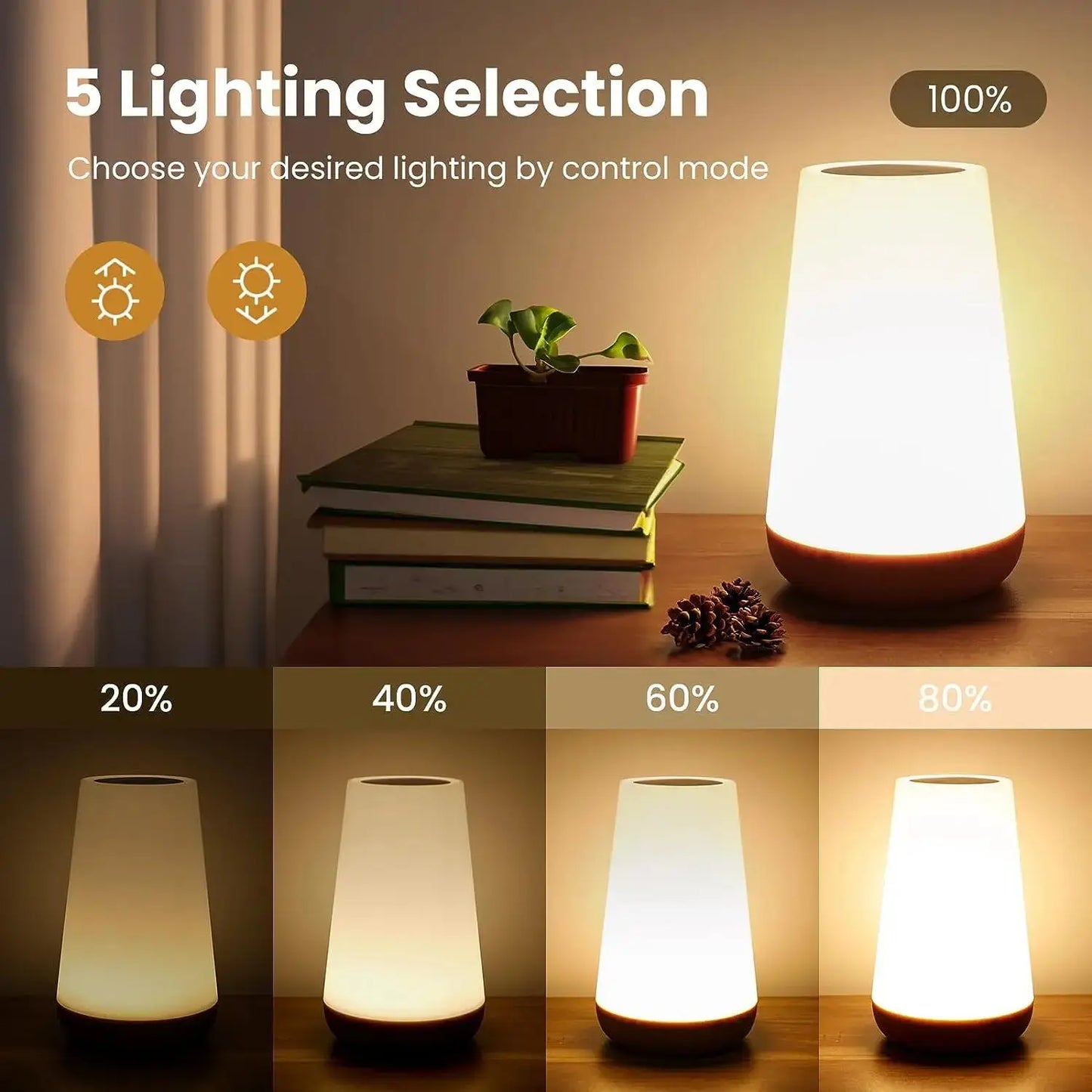 Aura Crystal Touch Lamp with RGB colour-changing light.