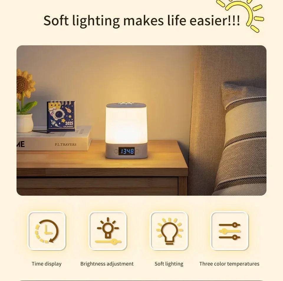 Tempus™ LED Night Light with Time Display | Dimmable USB Bedside Lamp for Nursery VelunaLumin