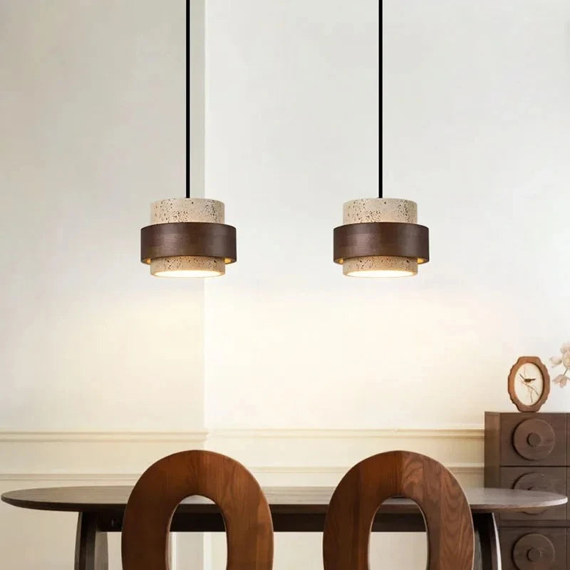 Petra™ Wabi-Sabi Travertine Pendant | Natural Stone Bedside & Bar Light VelunaLumin