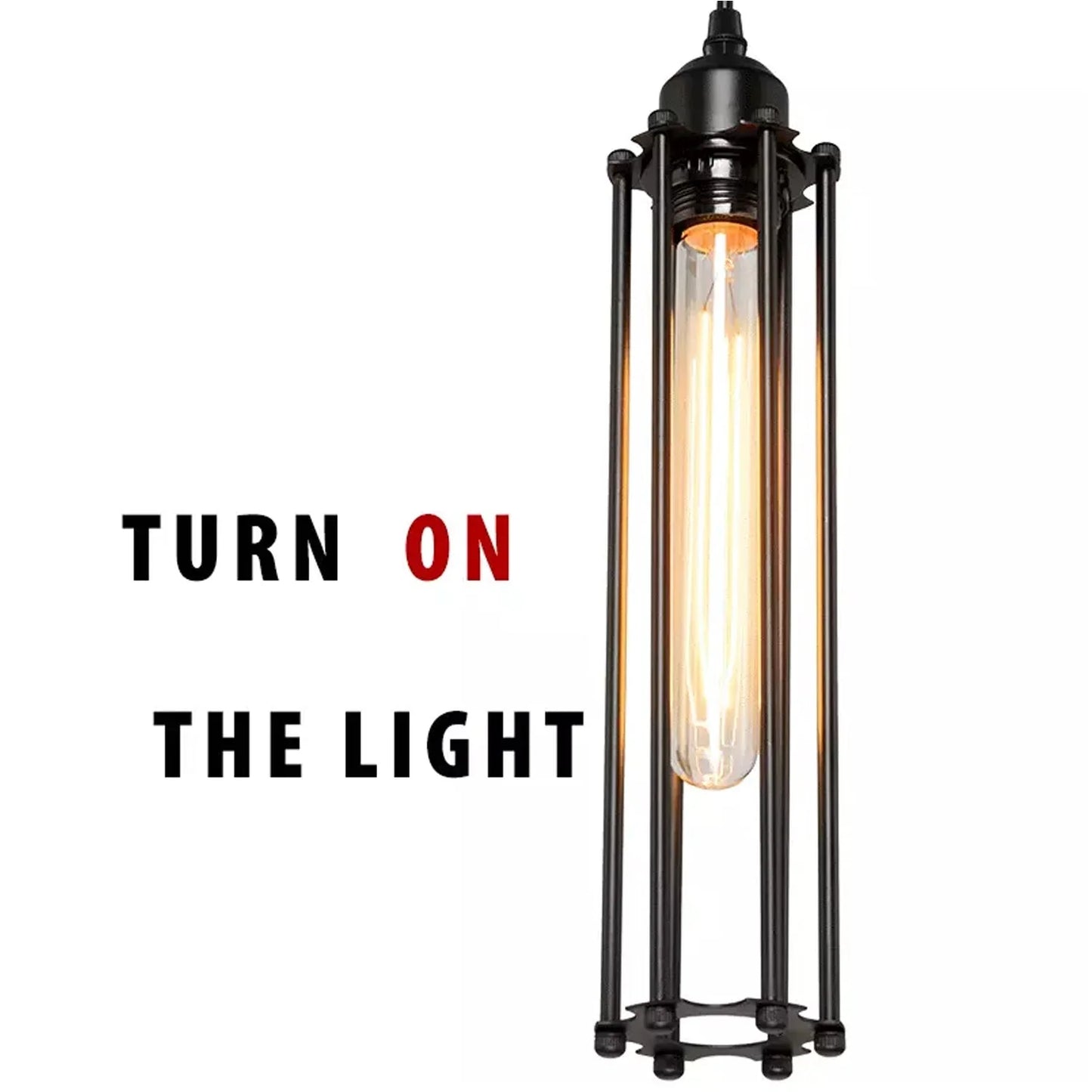 Fila minimalist long wire cage pendant kit with E27 holder.