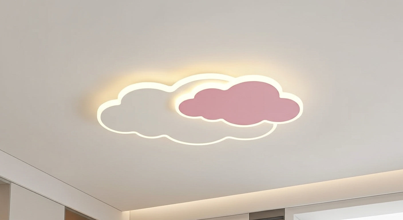 Nimbus modern white cloud LED ceiling light for nursery.
