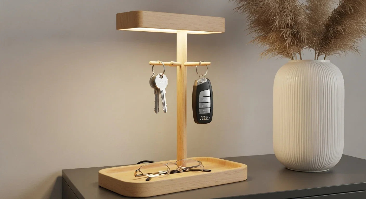 Ordo™ Detachable LED Desk Lamp | Solid Wood Organizer & Table Light PTLIFE