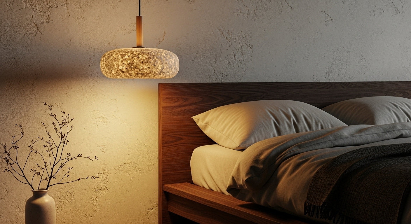 Petra™ Wabi-Sabi Travertine Pendant | Natural Stone Bedside & Bar Light VelunaLumin