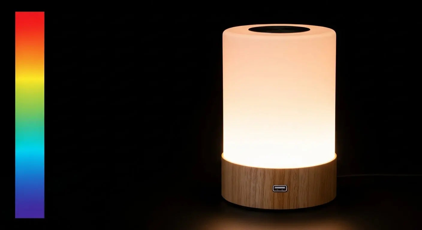 Chroma white portable RGB touch lamp for desks.