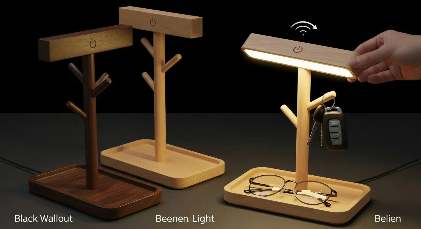 Ordo™ Detachable LED Desk Lamp | Solid Wood Organizer & Table Light PTLIFE