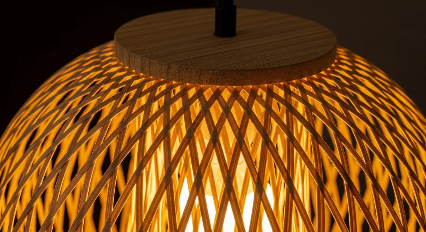 Serene™ Handmade Boho Bamboo Ceiling Light | Wicker Fixture for Bedroom & Hallway VelunaLumin