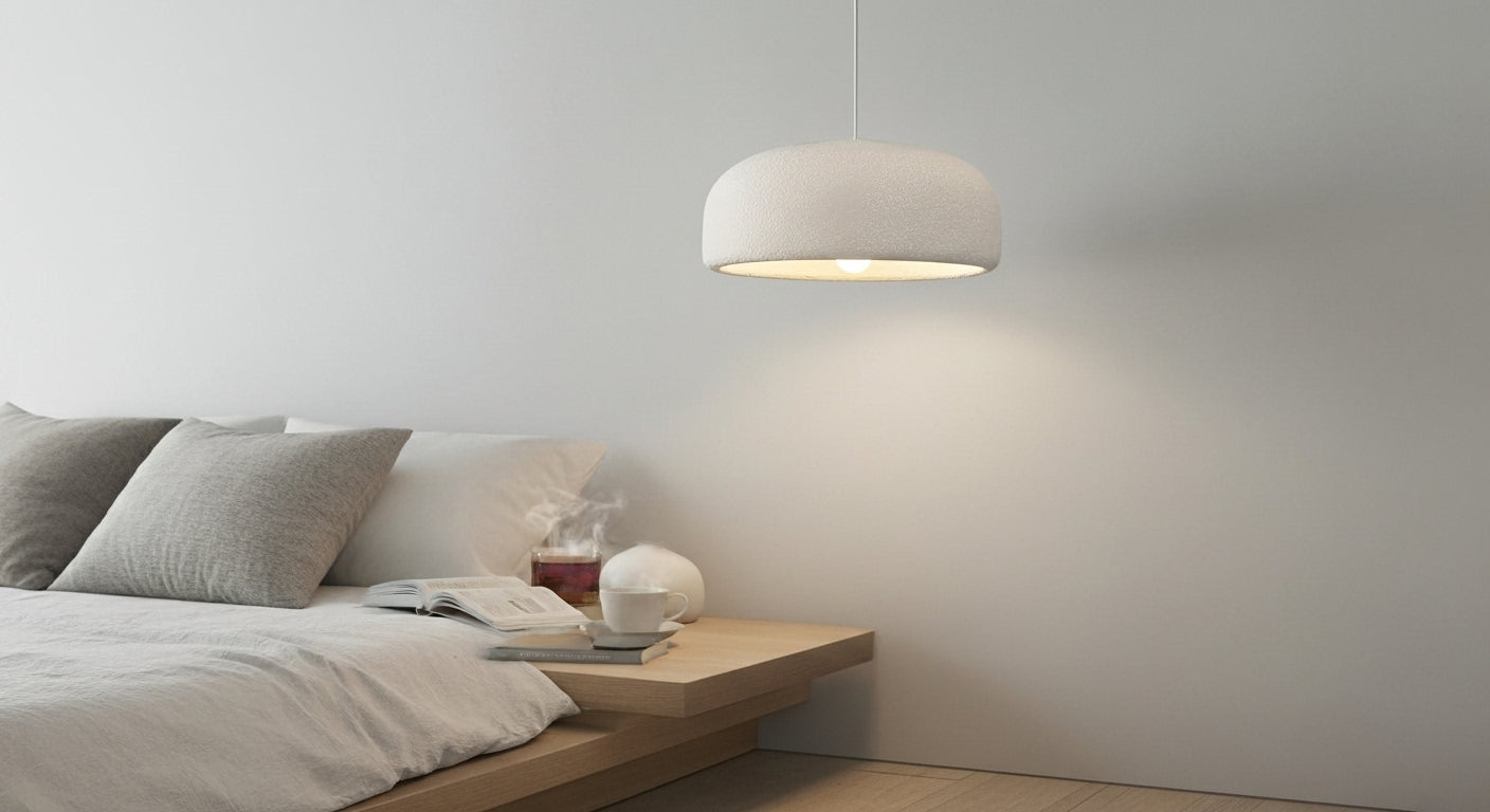 ZenGlow Organic Pendant Light: Japanese Minimalist Ceiling Lamp | E14 Ambient Droplight for UK/EU Homes | VelunaLumin VelunaLumin