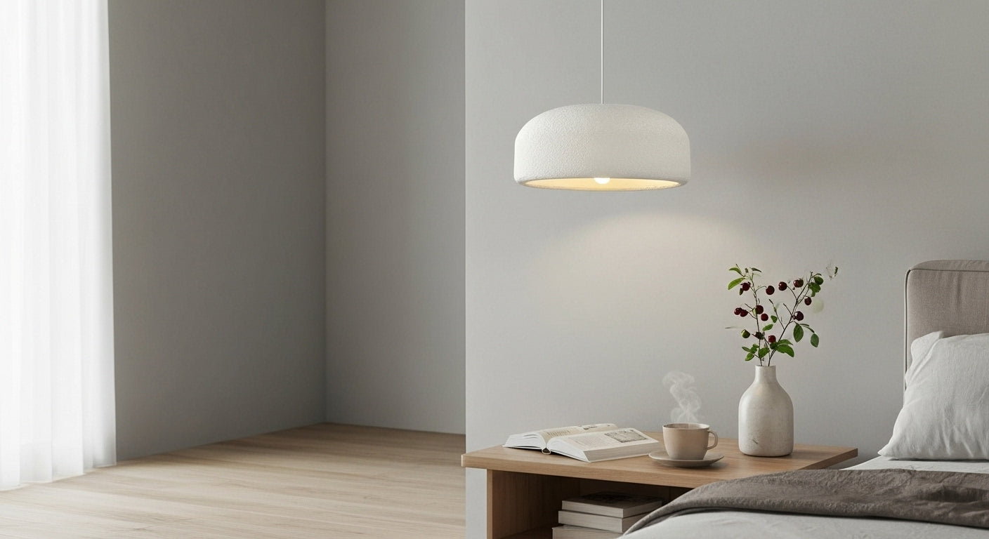 ZenGlow Organic Pendant Light: Japanese Minimalist Ceiling Lamp | E14 Ambient Droplight for UK/EU Homes | VelunaLumin VelunaLumin