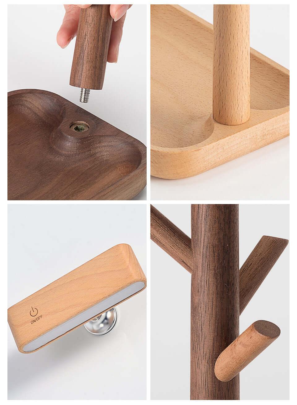 Ordo solid wood detachable LED desk lamp and organizer.