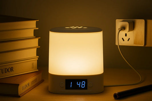 Tempus™ LED Night Light with Time Display | Dimmable USB Bedside Lamp for Nursery VelunaLumin