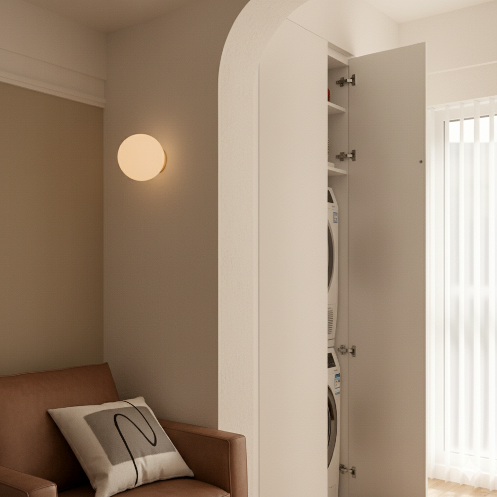 Close-up of the AuraOrb Ceiling Light showing the detail of the frosted glass globe and the premium metal base in a brushed gold finish. VelunaLumin.