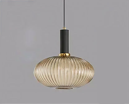 AuraSphere™ Nordic Glass Pendant | D30cm Hanging Lamp for Dining Room & Bedroom VelunaLumin