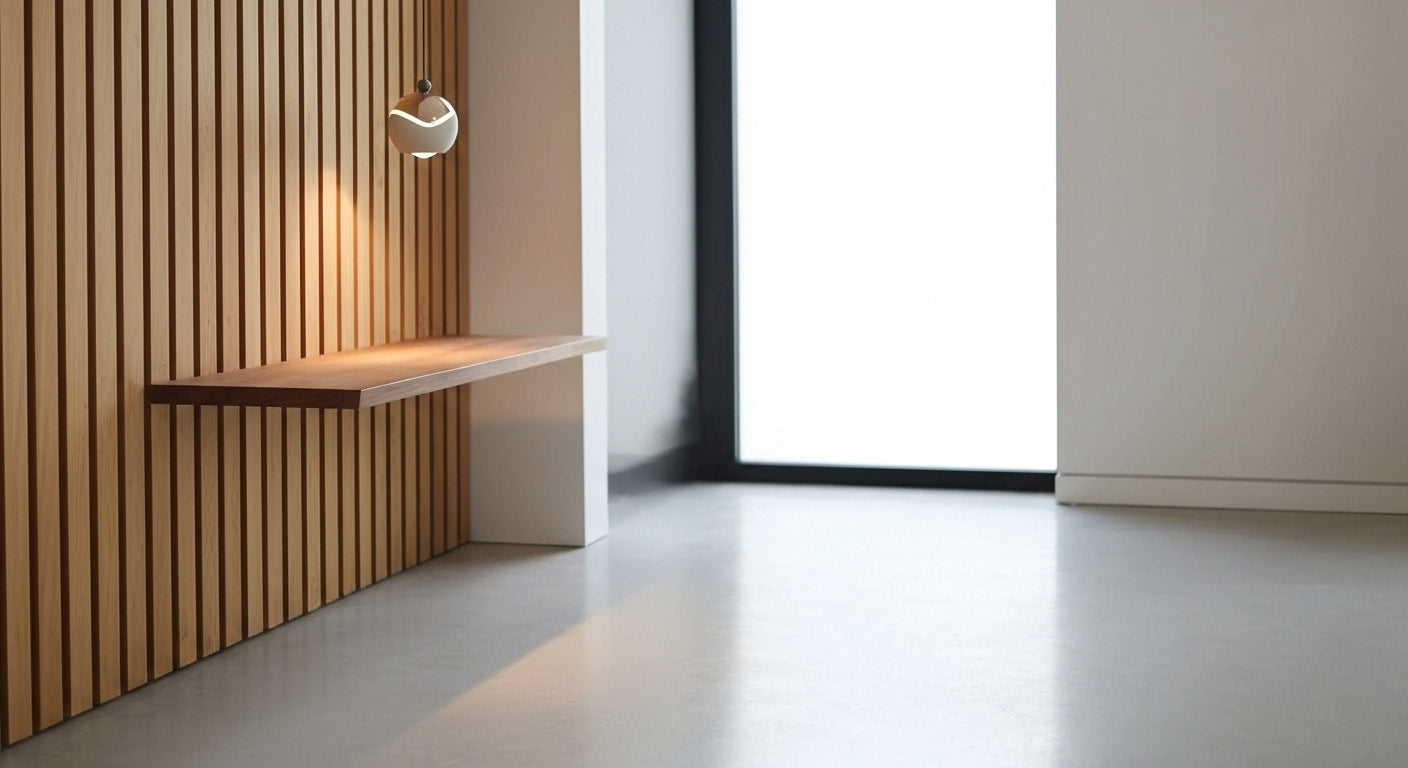 AuraSpire Architectural Pendant Light in a soft Off-White finish, featuring a minimalist aluminum body and optical spotlight lens. VelunaLumin.