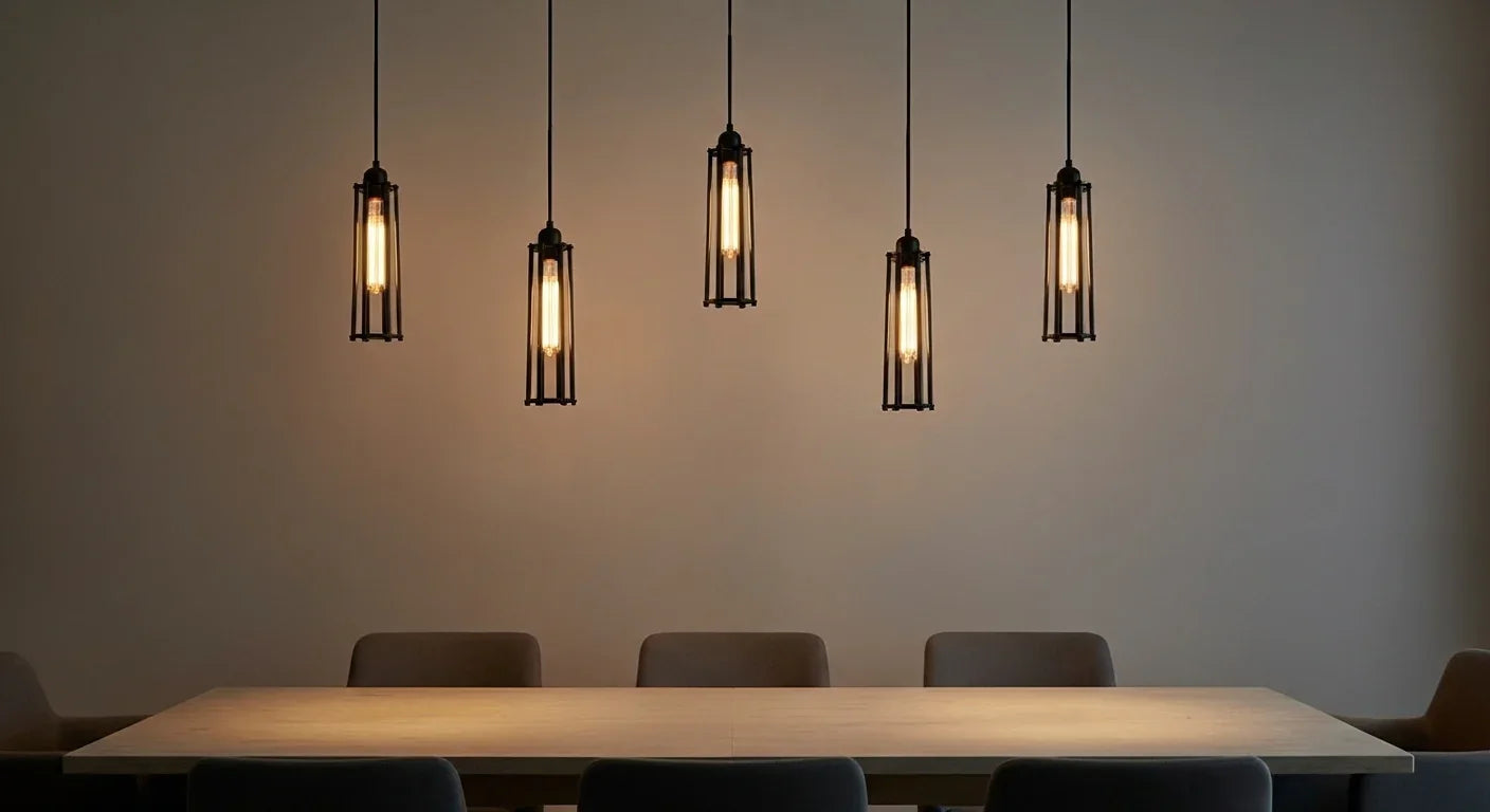 Fila minimalist long wire cage pendant kit with E27 holder.