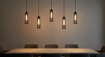 Fila minimalist long wire cage pendant kit with E27 holder.