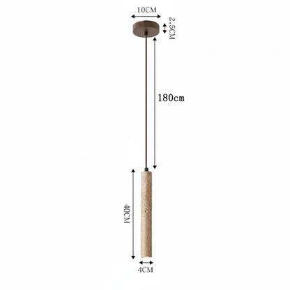 Detail of TerraGlow Natural Stone Pendant Light showing G9 LED bulb (included), adjustable 180cm cord, and quality mounting hardware for secure installation. VelunaLumin.