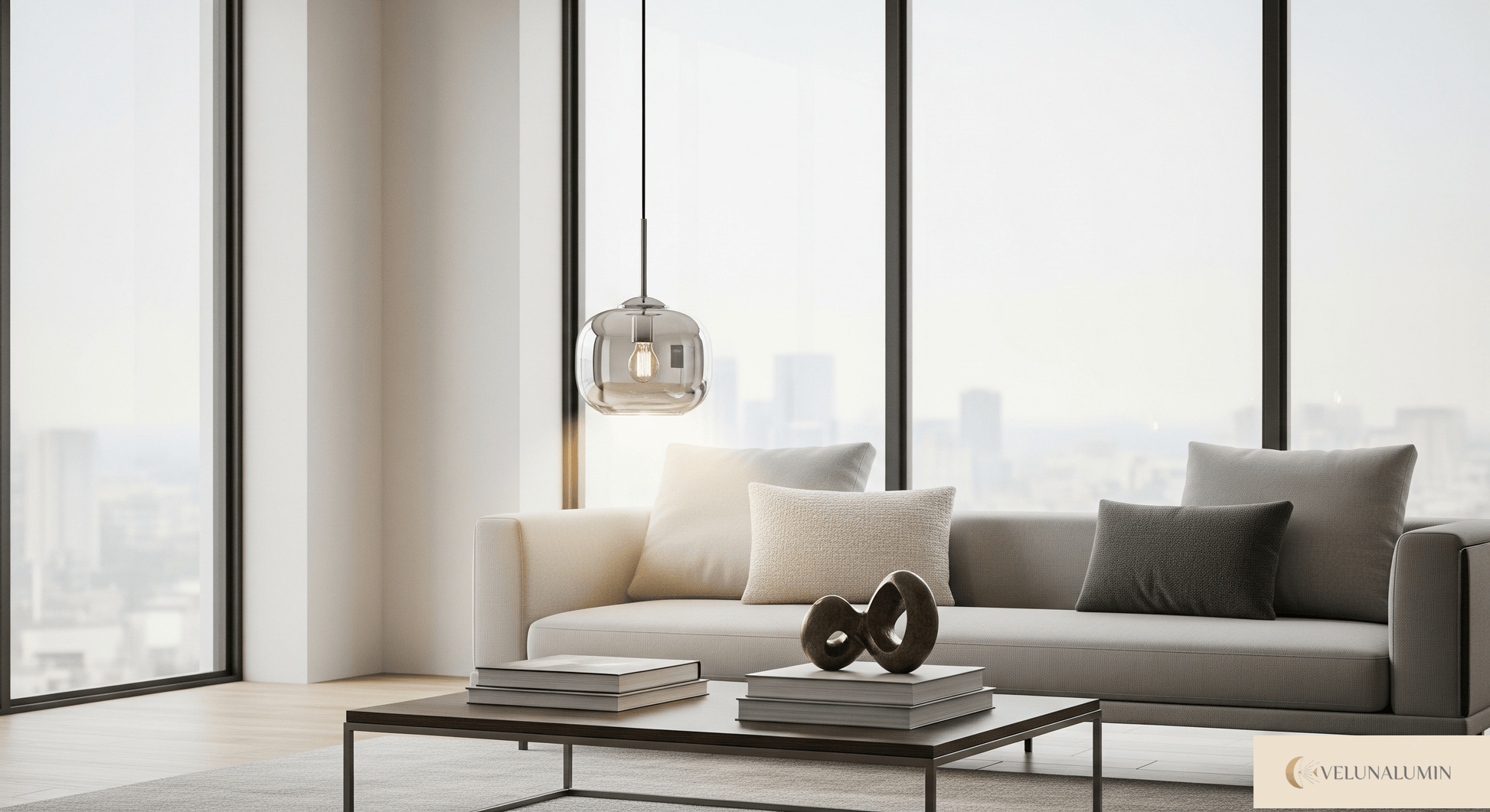 Ambrette™ Cognac Glass Pendant | 1 & 3-Head Nordic Hanging Lamp for Dining Room VelunaLumin