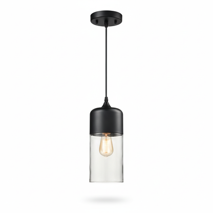 LuminaGrace Sleek Black & Smoke Glass Pendant Light - Sphere Shape, contemporary ceiling lamp with matte black metal base and sophisticated smoke grey glass globe, ideal for modern kitchens, VelunaLumin.