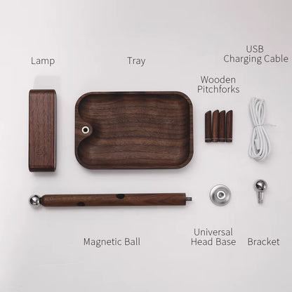 Ordo™ Detachable LED Desk Lamp | Solid Wood Organizer & Table Light PTLIFE
