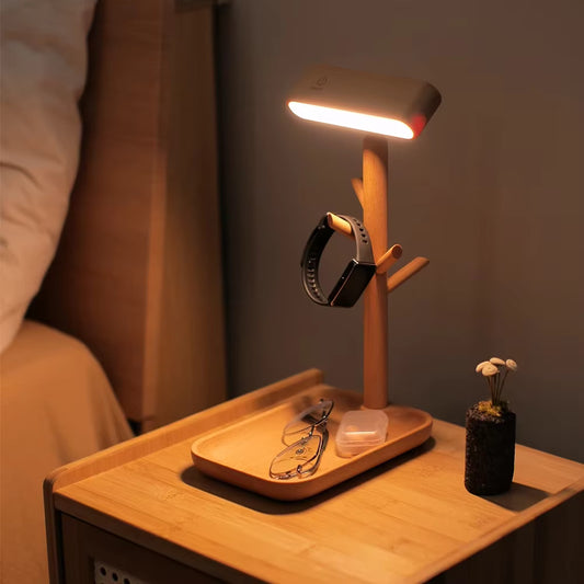 Ordo™ Detachable LED Desk Lamp | Solid Wood Organizer & Table Light PTLIFE