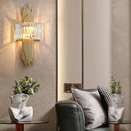 Aura Crystal Prism Sconce | Nordic Luxury Wall Light for Living Room & Hallway VelunaLumin