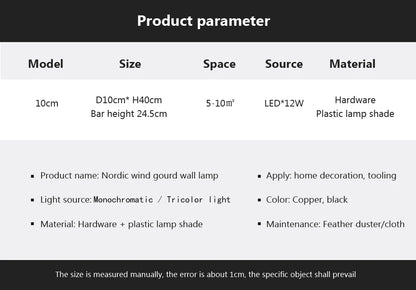 Nordic Wind Gourd Wall Lamp Minimalist LED Milky White Light For Living Room Study Bedroom Bedside Home Decoration Light Fixture VelunaLumin