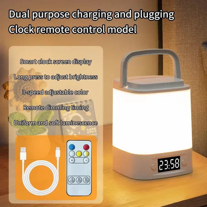 Tempus™ LED Night Light with Time Display | Dimmable USB Bedside Lamp for Nursery VelunaLumin