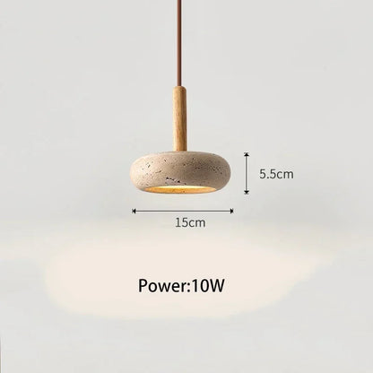 Petra™ Wabi-Sabi Travertine Pendant | Natural Stone Bedside & Bar Light VelunaLumin