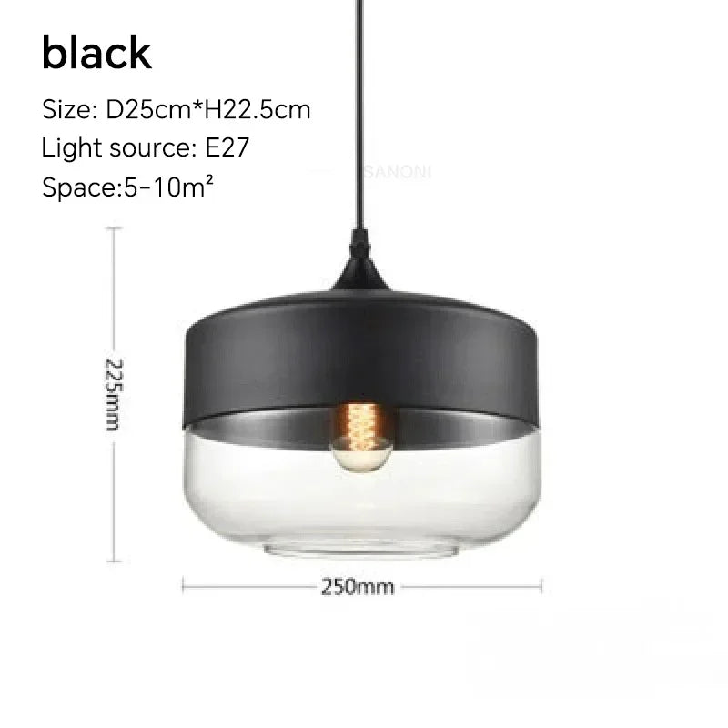 LuminaGrace Sleek Black & Smoke Glass Sphere Pendant Light dimensions: Height 23cm, Diameter 20.2cm, adjustable 150cm cord, E27 lamp holder.