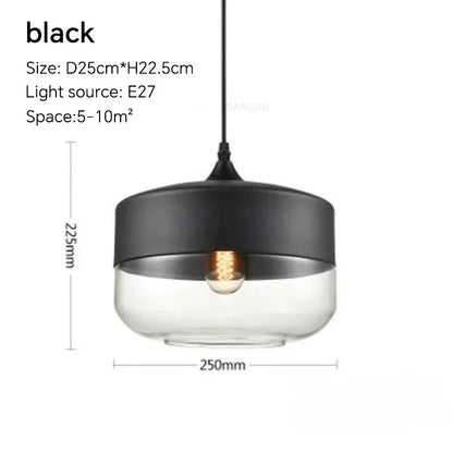 LuminaGrace Sleek Black & Smoke Glass Sphere Pendant Light dimensions: Height 23cm, Diameter 20.2cm, adjustable 150cm cord, E27 lamp holder.