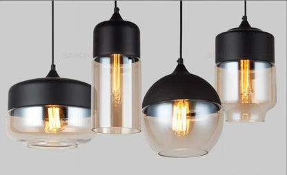 LuminaGrace Sleek Black & Smoke Glass Sphere Pendant Light dimensions: Height 23cm, Diameter 20.2cm, adjustable 150cm cord, E27 lamp holder.