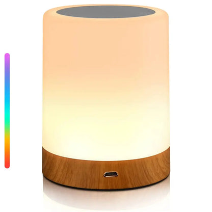 Chroma white portable RGB touch lamp for desks.