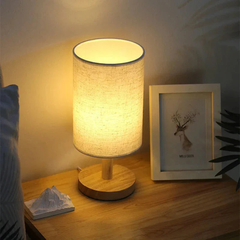 Haiku™ Fabric Table Lamp | Dimmable Asian Zen Bedside Light VelunaLumin