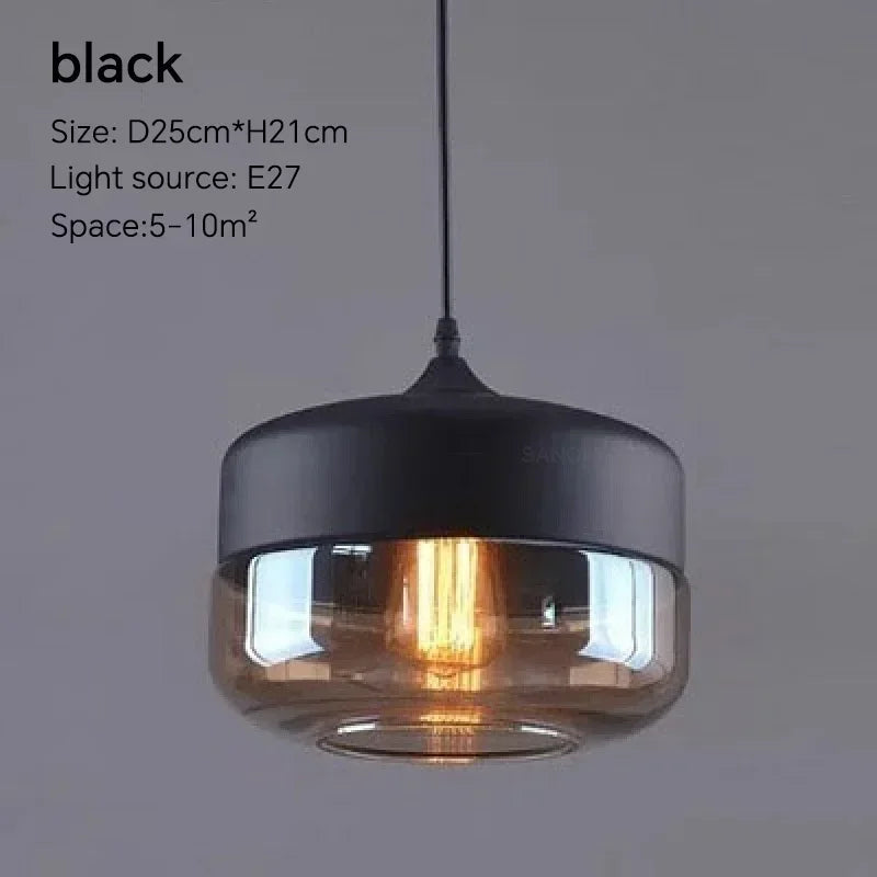 LuminaGrace Rich Amber & Clear Glass Slim Cylinder Pendant Light dimensions: Height 31.5cm, Diameter 12.7cm, adjustable 150cm cord, E27 lamp holder.