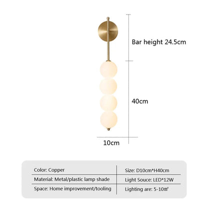 Nordic Wind Gourd Wall Lamp Minimalist LED Milky White Light For Living Room Study Bedroom Bedside Home Decoration Light Fixture VelunaLumin