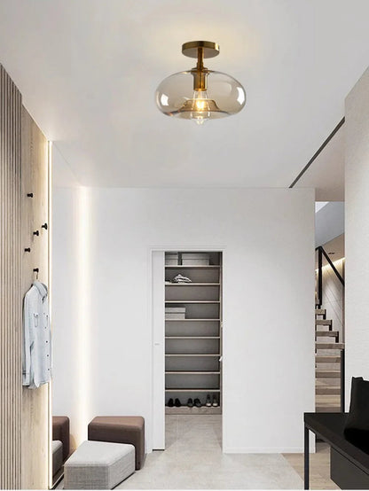 Pebble™ Minimalist LED Ceiling Light | Modern Glass Lamp for Hallway & Balcony VelunaLumin