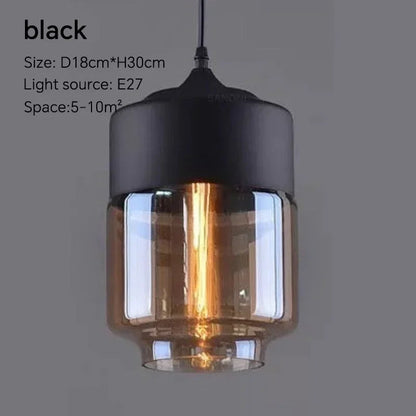 LuminaGrace Rich Amber & Clear Glass Slim Cylinder Pendant Light dimensions: Height 31.5cm, Diameter 12.7cm, adjustable 150cm cord, E27 lamp holder.