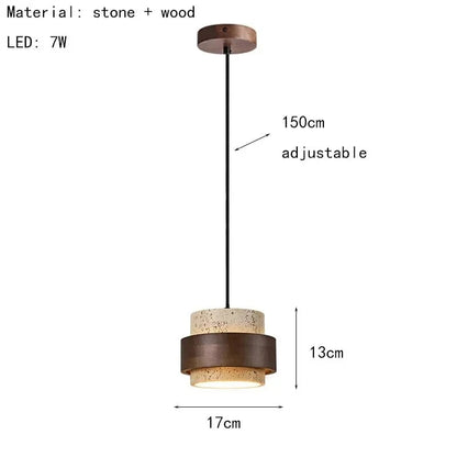 Petra™ Wabi-Sabi Travertine Pendant | Natural Stone Bedside & Bar Light VelunaLumin