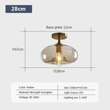 Pebble™ Minimalist LED Ceiling Light | Modern Glass Lamp for Hallway & Balcony VelunaLumin