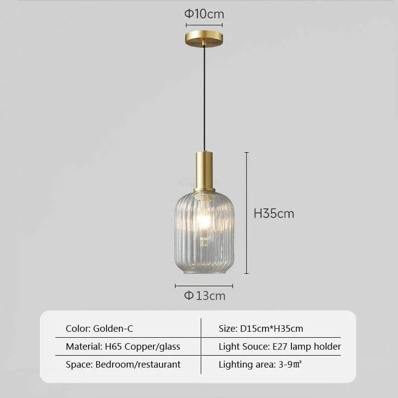 Wabi™ Minimalist Glass Pendant | Japanese Style Hanging Light for Kitchen & Bedside VelunaLumin
