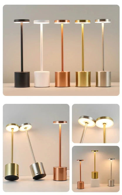 Atelier™ Rechargeable Metal Table Lamp | 3-Colour Touch Light for Bar & Outdoor VelunaLumin