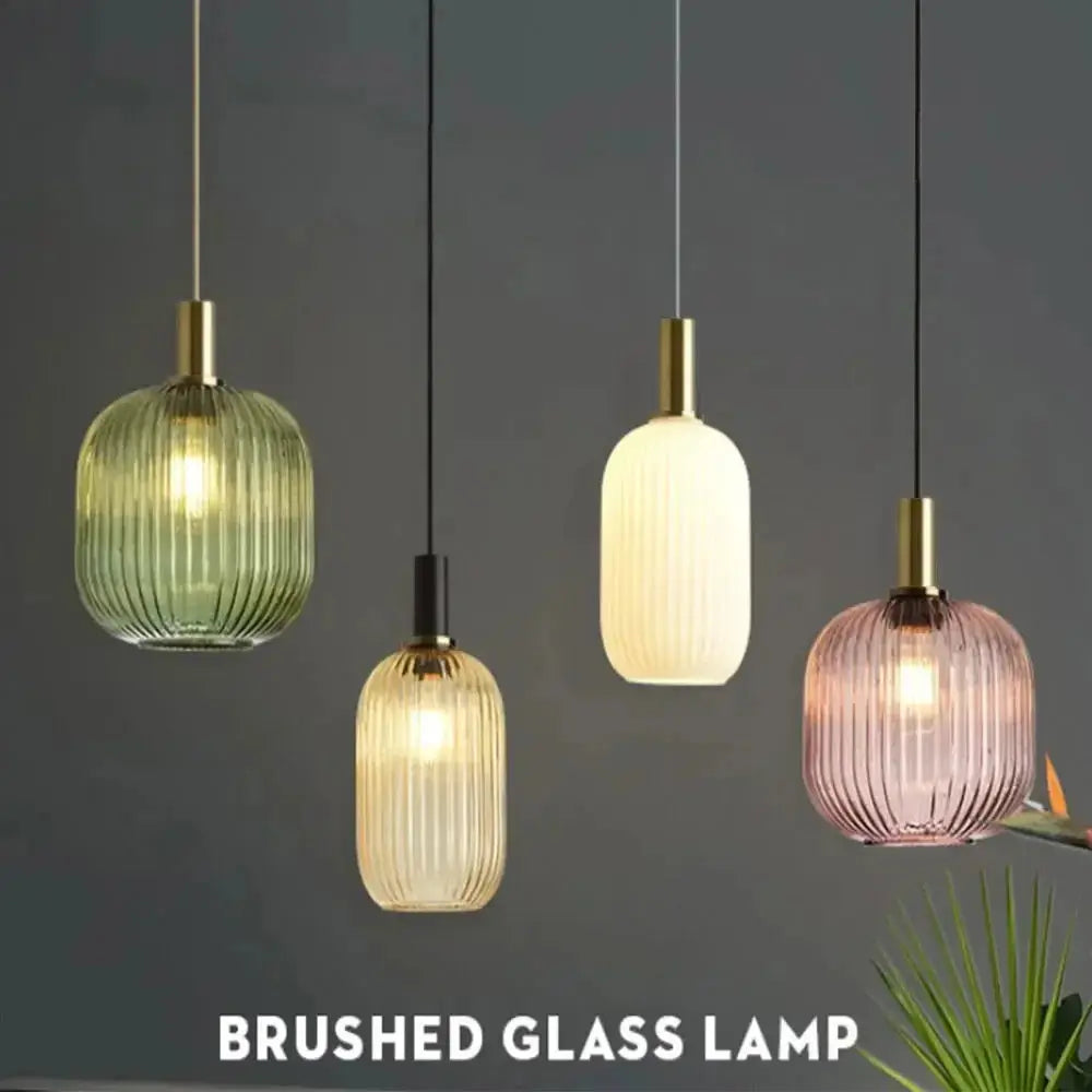 Wabi minimalist Japanese style glass pendant for kitchen.
