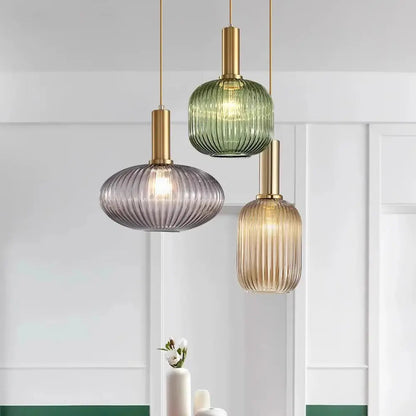 Wabi minimalist Japanese style glass pendant for kitchen.