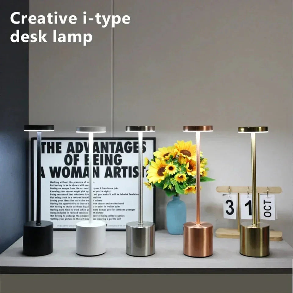 Atelier™ Rechargeable Metal Table Lamp | 3-Colour Touch Light for Bar & Outdoor VelunaLumin
