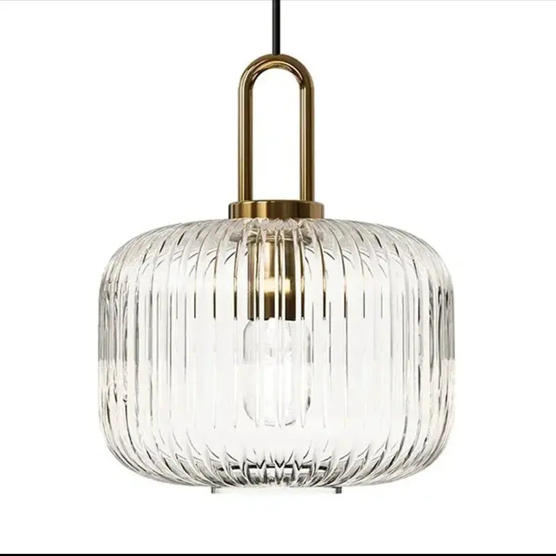 Wabi minimalist Japanese style glass pendant for kitchen.