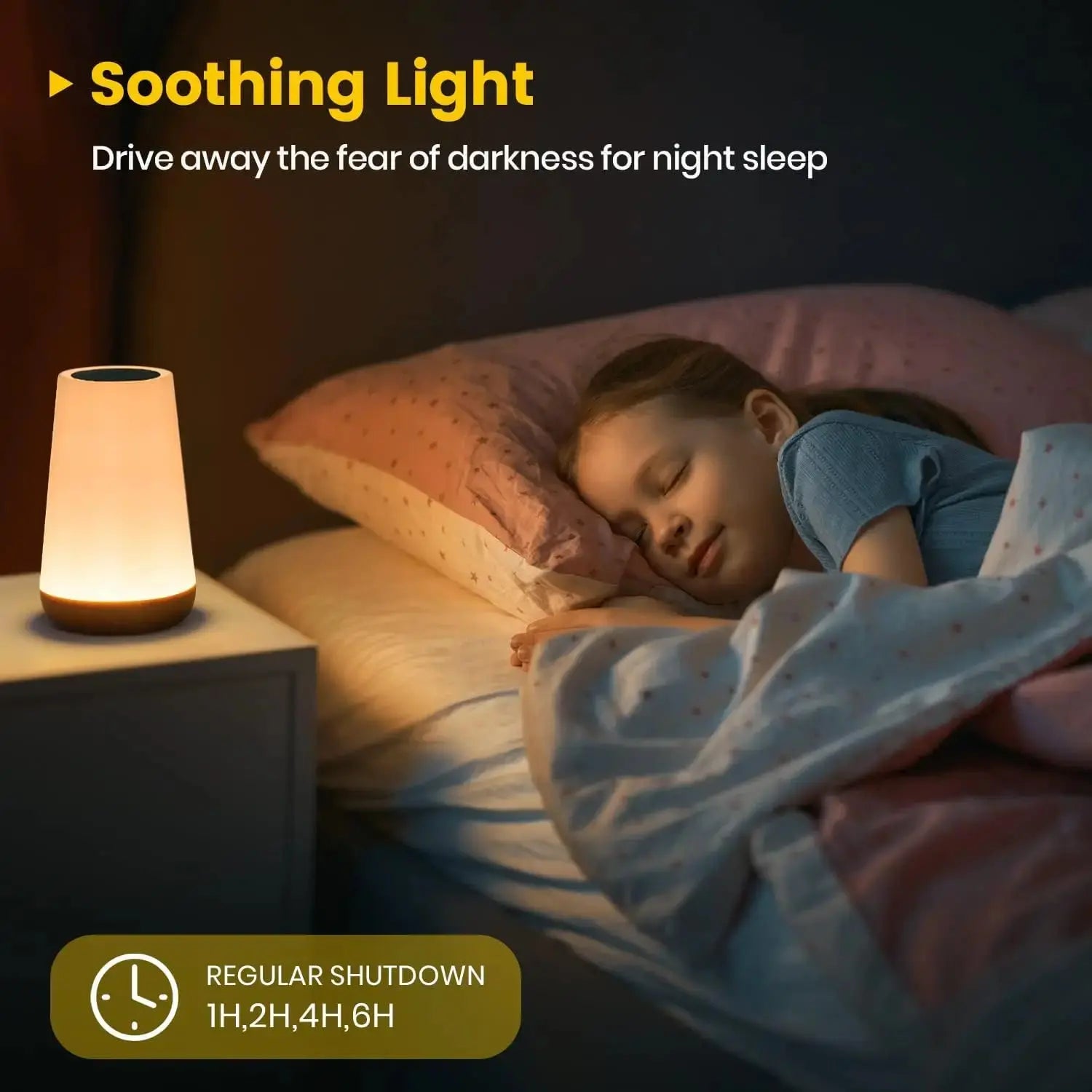 Aura Crystal Touch Lamp with RGB colour-changing light.