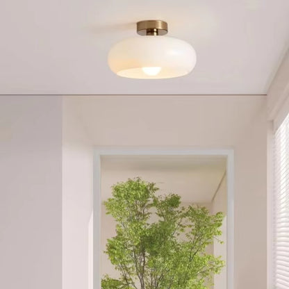 Plissé retro French style pleated glass pendant in orange.
