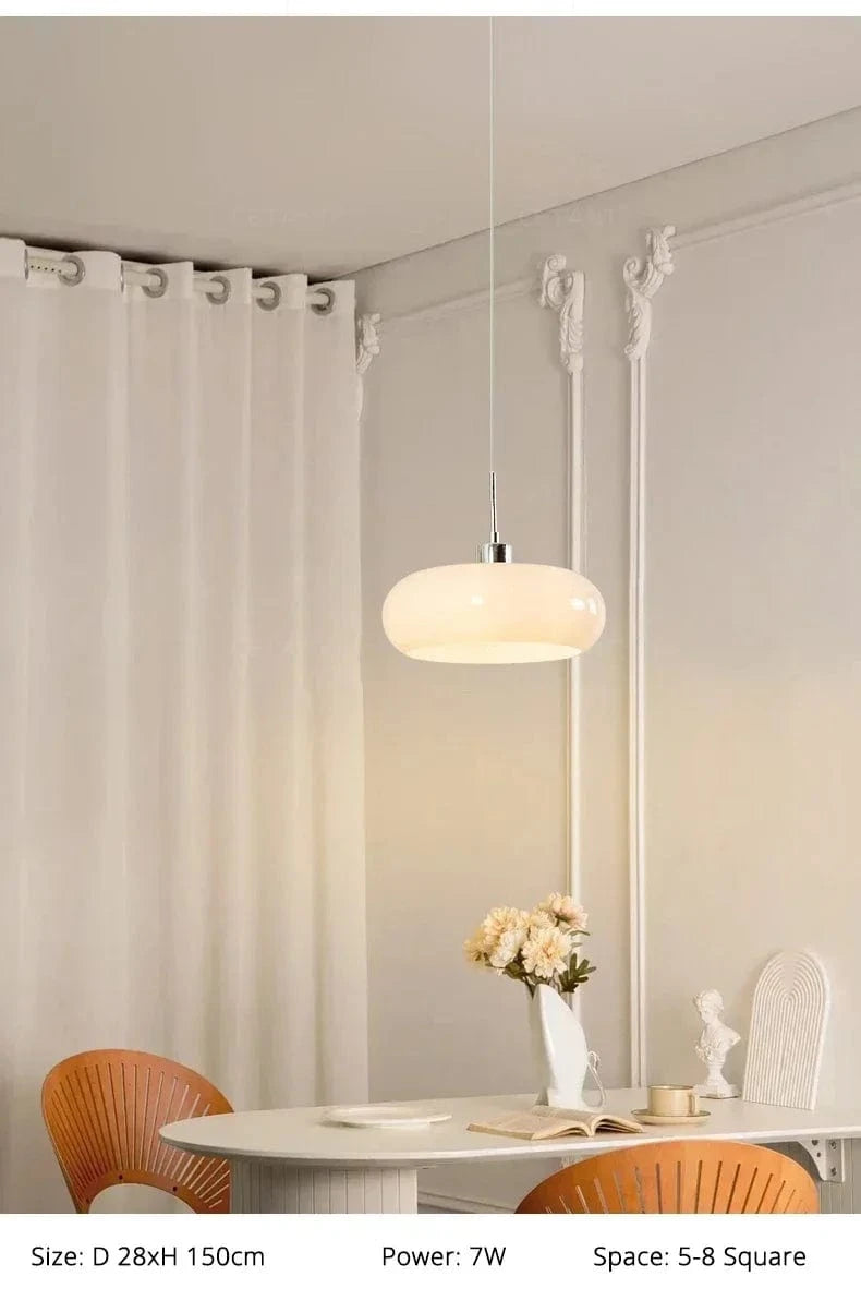 Plissé™ French Style Glass Pendant | Retro Hanging Lamp for Living Room & Restaurant VelunaLumin