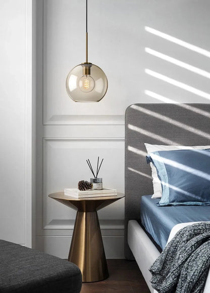 Ambrette™ Cognac Glass Pendant | 1 & 3-Head Nordic Hanging Lamp for Dining Room VelunaLumin