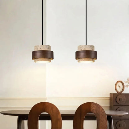 Petra™ Wabi-Sabi Travertine Pendant | Natural Stone Bedside & Bar Light VelunaLumin
